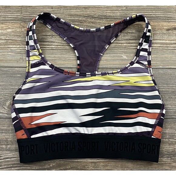 Victoria's Secret "The Player" Sports Bra Racerback Multi-Color Stripe Size XS - Picture 1 of 7